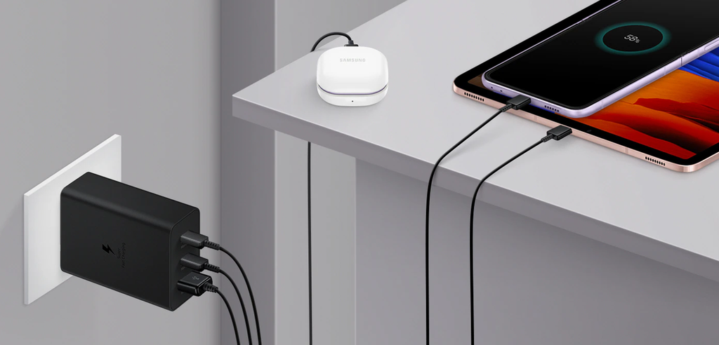 Samsung Original 3 Port Travel Adapter Trio 65W - Black With Cable