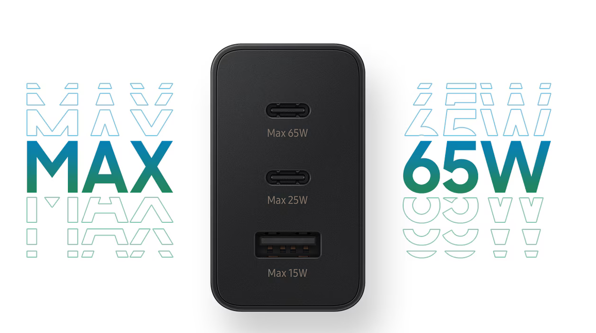 Samsung Original 3 Port Travel Adapter Trio 65W - Black With Cable